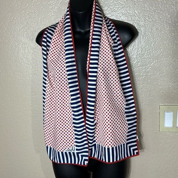 Vera by Vera neuman rectangle scarf patriotic 4th of July polka dot stripe - Picture 1 of 4